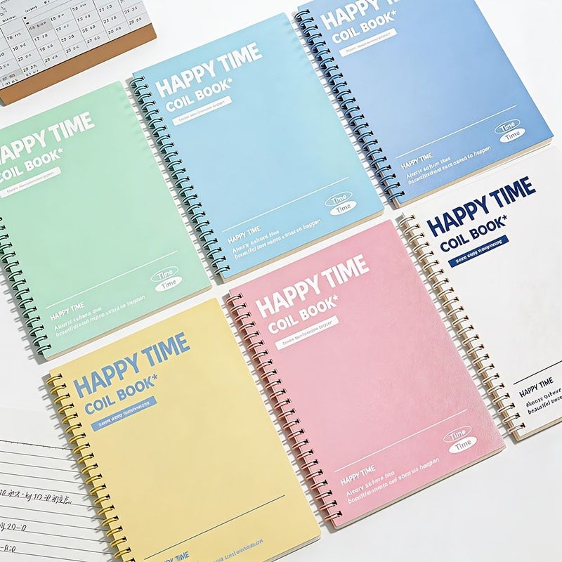 3 Spiral Notebooks Set in Random Colors with 3 Pens Hardcover Removable Pages - Image 3