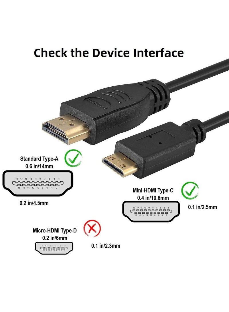 Mini HDMI to HDMI Male to Male Support Cable for DSLR Camera Camcorder Graphics Video Card - 1.5m  - Image 2