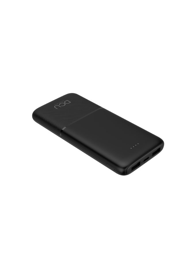 DCU TECNOLOGIC DCU 10000mAh Power Bank, Portable Charger with Triple Output, LED Battery Indicator, USB-C Cable Included, Black - Image 3