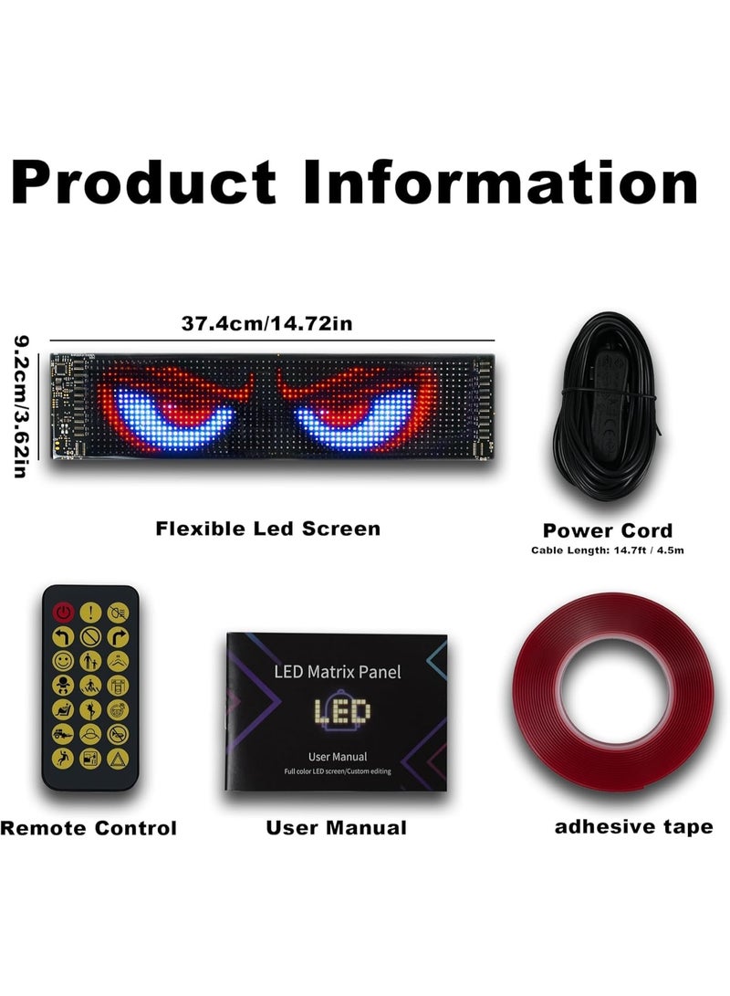 Looklight Eyes Car LED, Eyes for Car LED Display Programmable, Neon Sign Personalised, LED Sign, Interior Lighting Bluetooth USB for Truck, Text, Graffiti, Smart App (37.4 x 9.2 cm) - Image 4