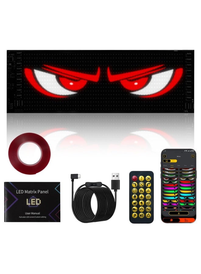 Looklight Eyes Car LED, Eyes for Car LED Display Programmable, Neon Sign Personalised, LED Sign, Interior Lighting Bluetooth USB for Truck, Text, Graffiti, Smart App (37.4 x 9.2 cm) - Image 1