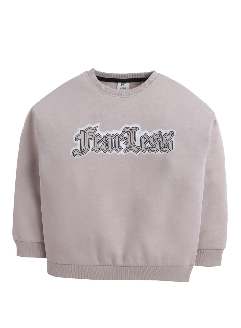 فكتور اند جين بلوزة قطنية للأولاد باللون البيج بطبعة شجاع - Image 2