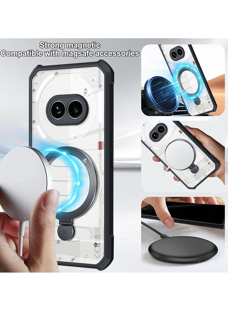 عام حافظة لهاتف Nothing Phone 2A مع حامل متوافق مع تقنية Magsafe، حافظة مغناطيسية نحيفة لهاتف Nothing Phone 2A مع حامل قابل للتعديل بشكل غير مرئي، تناسب رقيقة توفر حماية ضد الصدمات لهاتف Nothing Phone 2A. - Image 5