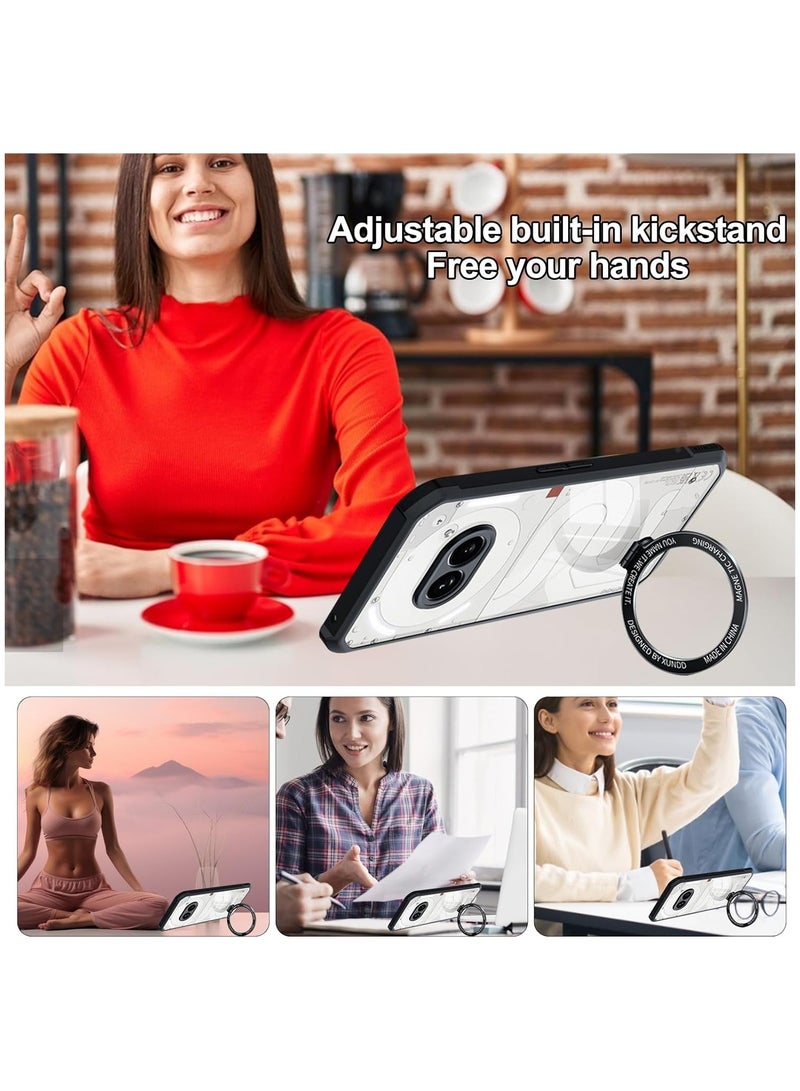 عام حافظة لهاتف Nothing Phone 2A مع حامل متوافق مع تقنية Magsafe، حافظة مغناطيسية نحيفة لهاتف Nothing Phone 2A مع حامل قابل للتعديل بشكل غير مرئي، تناسب رقيقة توفر حماية ضد الصدمات لهاتف Nothing Phone 2A. - Image 4