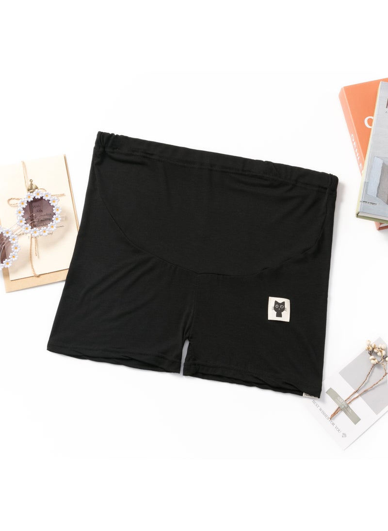 Generic Maternity Shorts Thin Casual Three-quarter Length Pants Belly Support Bottoming Pants Summer Wear for Pregnant Women 302 black 