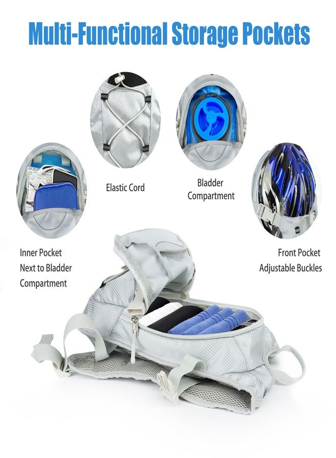 Zavothy Lightweight Hydration Backpack with 2L Water Bladder Water Backpack Hydration Pack for Cycling Running Biking Hiking Backpack Sliver - Image 4
