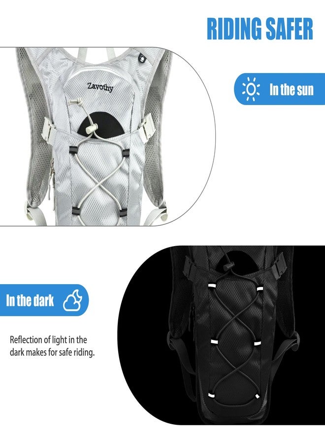 Zavothy Lightweight Hydration Backpack with 2L Water Bladder Water Backpack Hydration Pack for Cycling Running Biking Hiking Backpack Sliver - Image 5