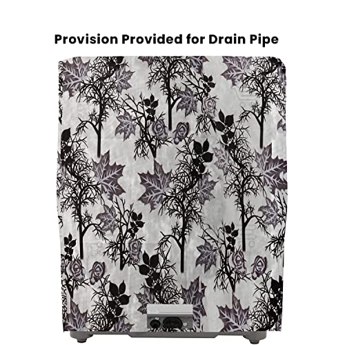 E-Retailer® Exclusive 3-Layered Polyester Combo Set of Appliances Cover (1 Pc. Fridge Top Cover, 3 Pc. Handle Cover, 1 Pc. of Microwave Oven Top Cover and 1 Pc. Semi Automatic Washing Machine Cover) (Black, Design-Floral, Set Contains-6 Pcs.) - Image 4