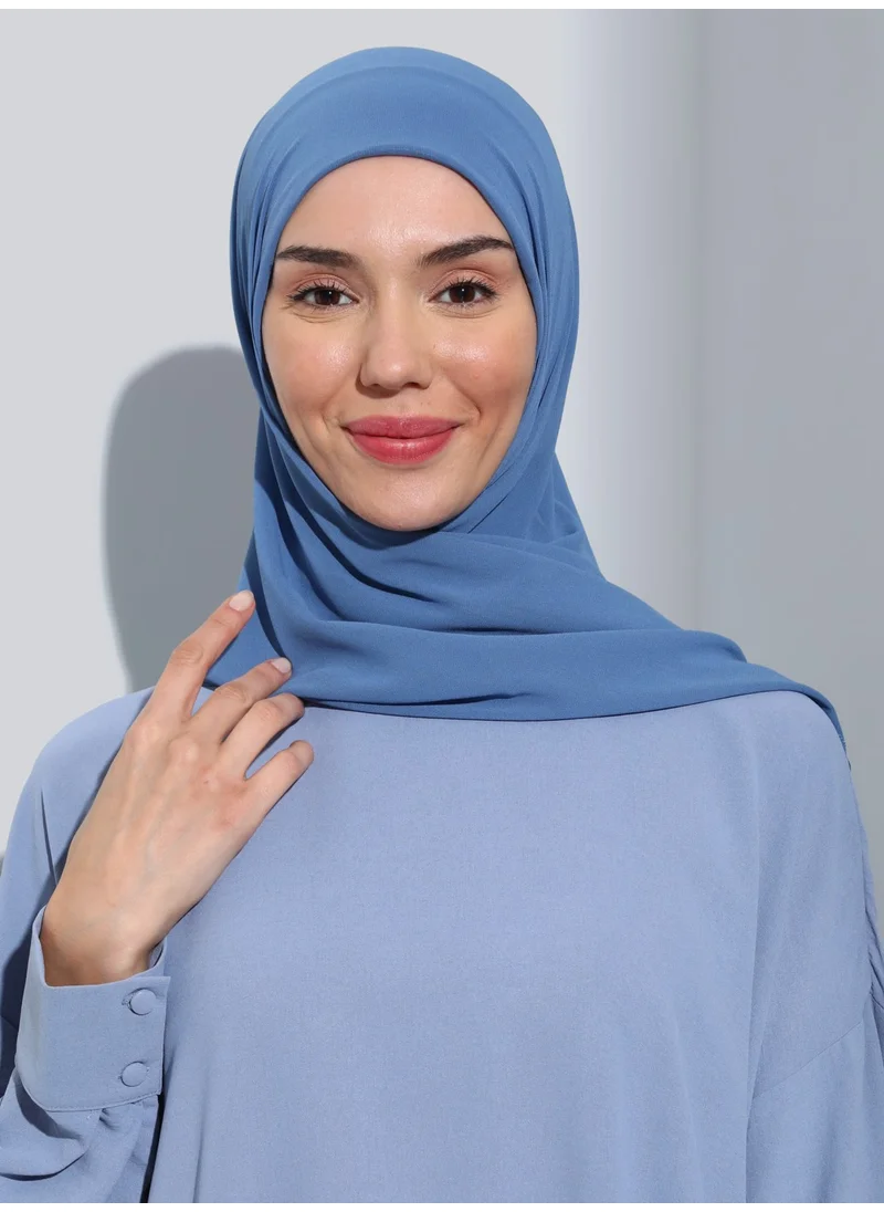 إيكاردين ST111-HIJABLI Chiffon Oval Scarf 42 Denim Blue - Denim Blue -