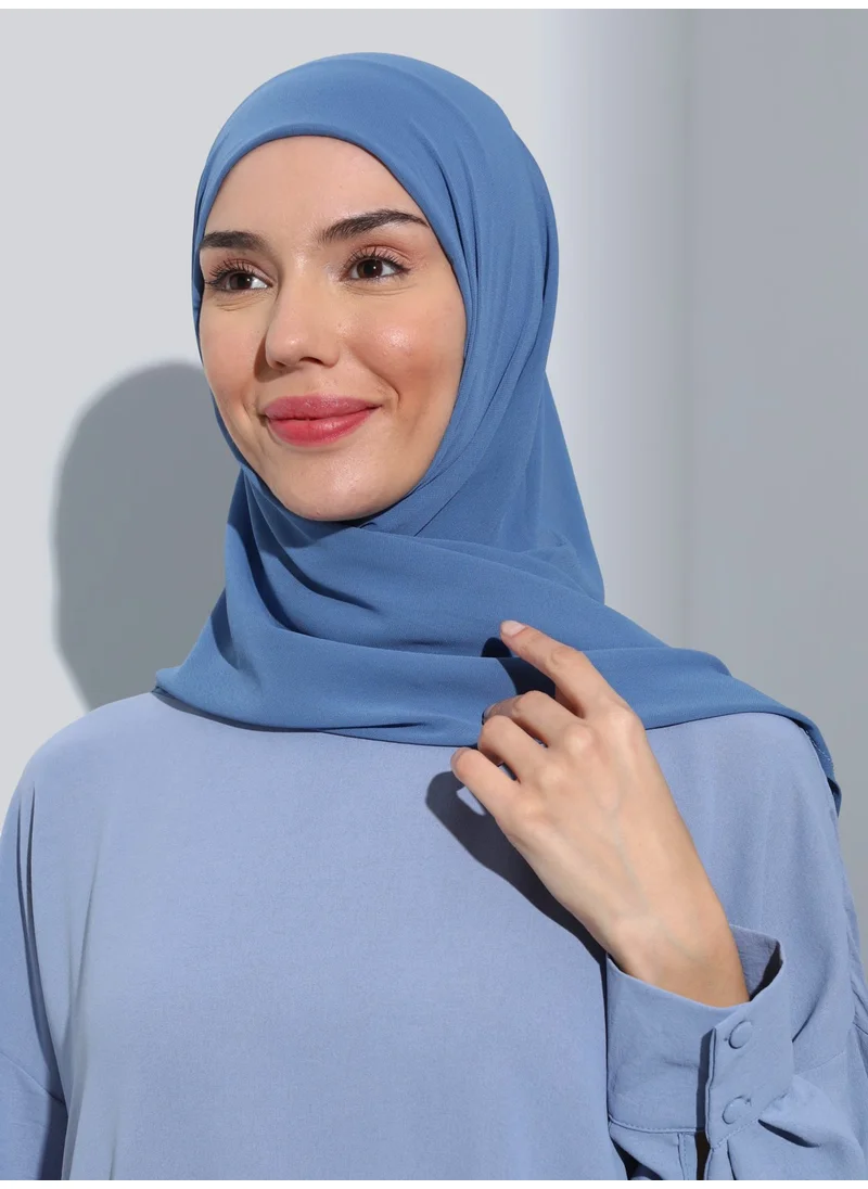 إيكاردين ST111-HIJABLI Chiffon Oval Scarf 42 Denim Blue - Denim Blue -