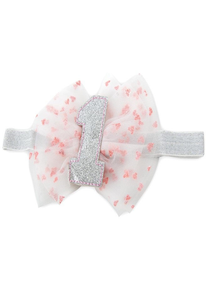 Baby Essentials Baby Girl 1st Birthday Bib and Bow Set, Glitter “My First Birthday” Design with Princess Sparkle, Perfect for Photos & Gifts - Image 4