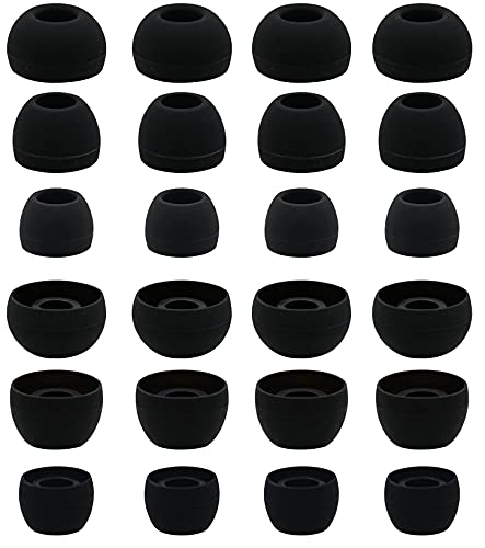 BLLQ 12 Pairs Silicone Replacement Earbud Ear Buds Tips Compatible with Skullcandy Sesh Evo and Other 3.8mm to 5.5mm Nozzle Earbuds Earphones, S/M/L Black - Image 1