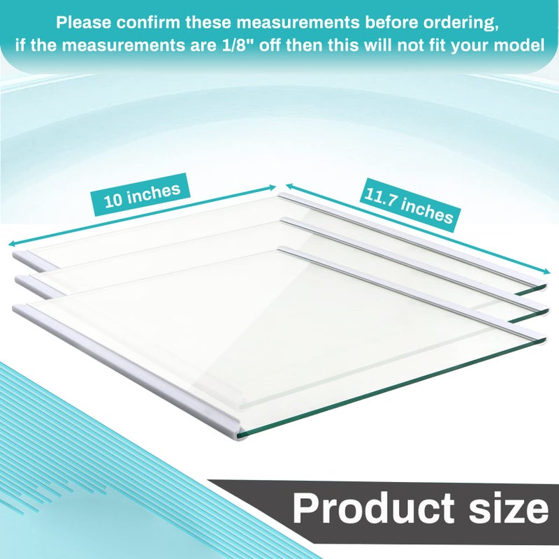 Soobool Upgraded W11130203 Freezer Shelf, 11.7" X 10" Compatible with whirlpool Refrigerator WRS571CIHZ WRS571CIHZ04 WRS571CIHZ01 Freezer Glass Shelf, Replacement W10773887 PS12347522 4545866 - Image 4