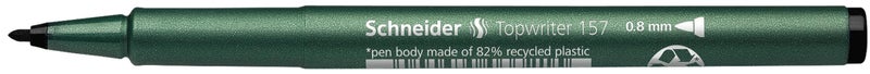 Schneider Topwriter 157 Fiber Tip Pen, 0.8 mm, Green Barrel, Black Ink, Box of 10 Pens (115701) - Image 4