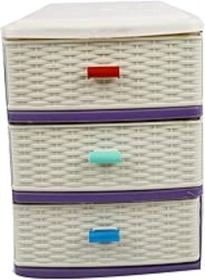 Semco Triple Drawer Organizer For Kitchen And Bathroom - Multicolor