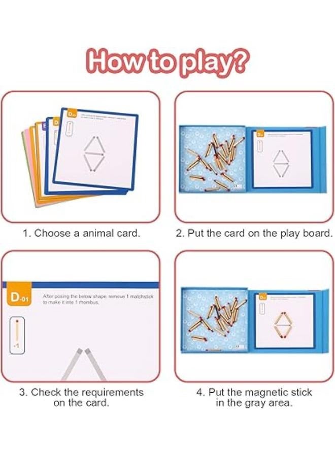 Magnetic Matchsticks Game 25 cards double-faced - Image 1