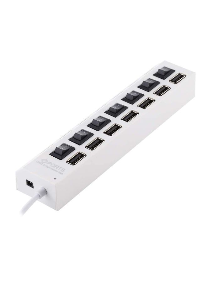 NIBEMINENT 7-Port USB Hub White - Image 1