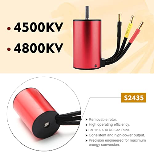 GoolRC S2435 4800KV Brushless Motor 4P Sensorless 25A Brushless ESC Electric Speed Controller for 116 118 RC Car Truck Car Motor - Image 5