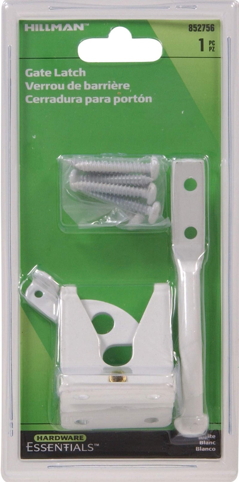 Hardware Essentials 852756 Universal Gate Latch, Steel, White Finish, 1 Piece - Image 2