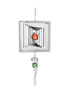 NIBEMINENT Crystal Ball Ornament Wind Chimes Orange/Green/Silver 18.3inch  - Image 1