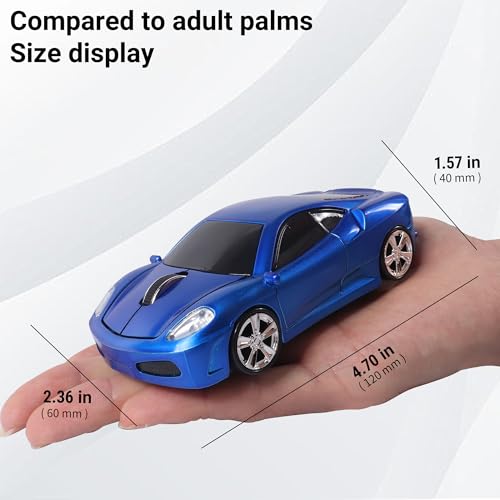 elec Space Wireless Mouse, 2.4GHz Cool Sport Car Shape Wireless Mouse Optical Cordless Mice with USB Receiver for PC Laptop Computer Notebook 1600 DPI-Blue - Image 5