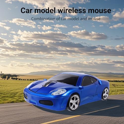elec Space Wireless Mouse, 2.4GHz Cool Sport Car Shape Wireless Mouse Optical Cordless Mice with USB Receiver for PC Laptop Computer Notebook 1600 DPI-Blue - Image 4