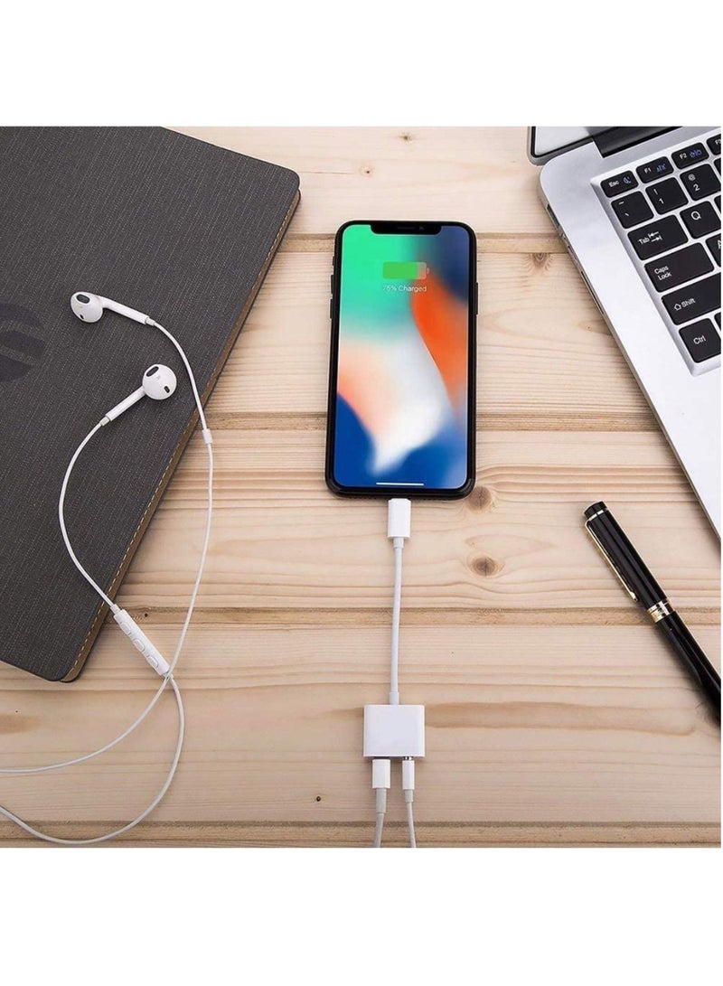 DUSALA Headphones Adapter & Splitter,2 in 1 Dual Lightning Charger Cable Aux Audio Adapter Converter for iPhone - Image 4
