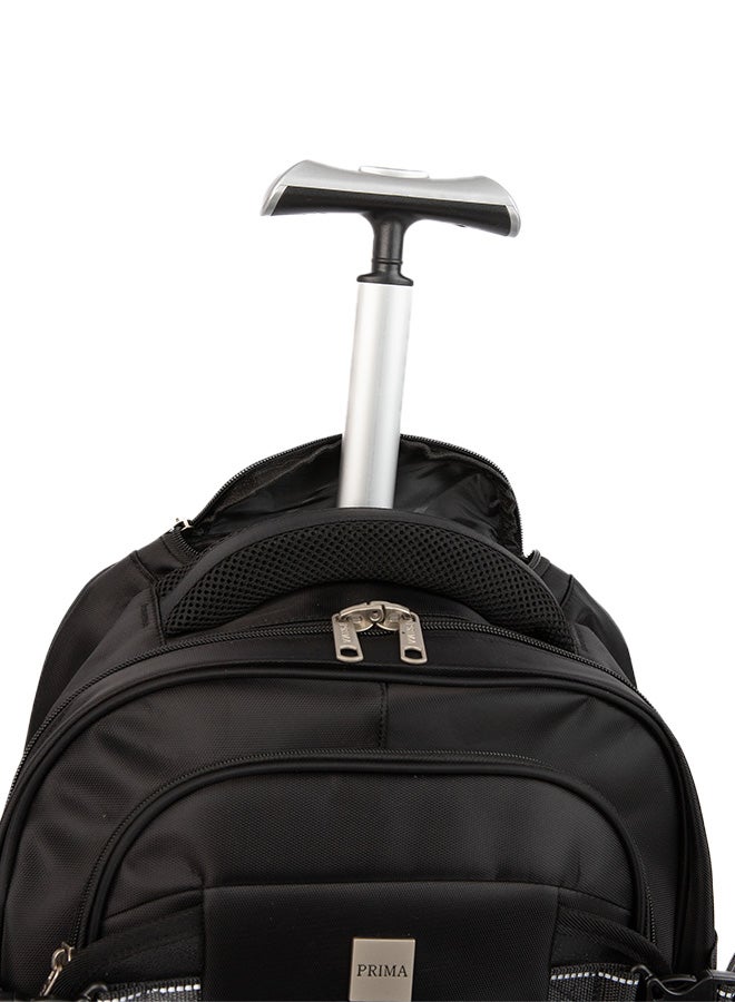 بريما حقيبة ظهر 20 انش قابلة للطي بعجلات 4 للأعمال والطلاب والسفر | حقيبة مدرسية للطلاب بعجلات، لون أسود، مناسبة لحمل اللابتوب والمستندات ومقيدة للسفر اليدوي - Image 2