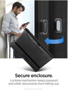 Spigen Passport Cover Holder Card Wallet Travel Documents Organizer Protector Accessories with RFID Blocking Technology SIM Card Pin Included - Black  - Image 5