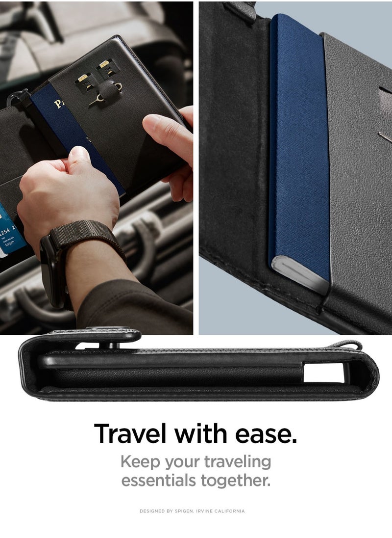 Spigen Passport Cover Holder Card Wallet Travel Documents Organizer Protector Accessories with RFID Blocking Technology SIM Card Pin Included - Black  - Image 2