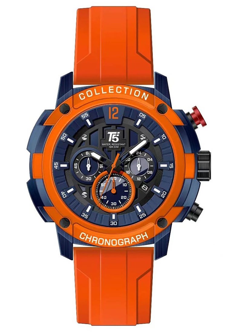 T5 - T5 Men's Chronograph Silicone strap Watch - Image 1