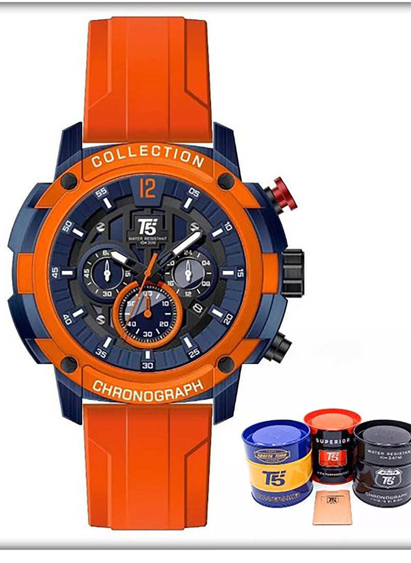 T5 - T5 Men's Chronograph Silicone strap Watch - Image 1
