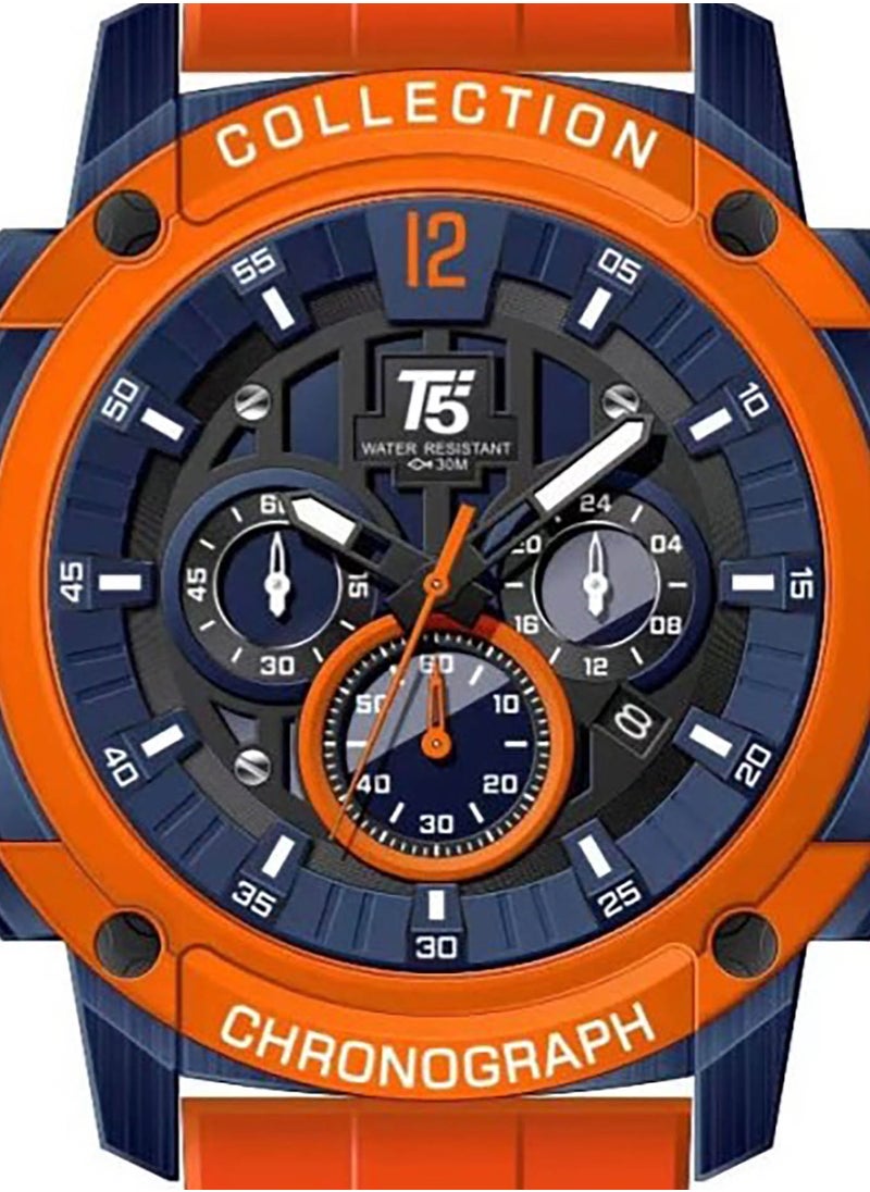 T5 - T5 Men's Chronograph Silicone strap Watch - Image 1