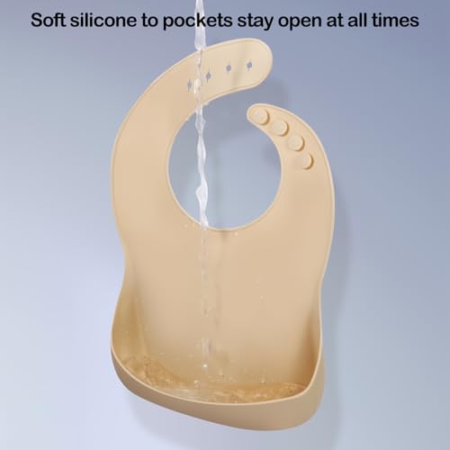 Eascrozn Silicone Baby Bibs for Boys Girls, 3 Pack Soft Adjustable Silicone Bibs for Babies Toddlers, BPA Free, Waterproof Bibs for Baby Eating Essentials Baby Gifts - Image 5