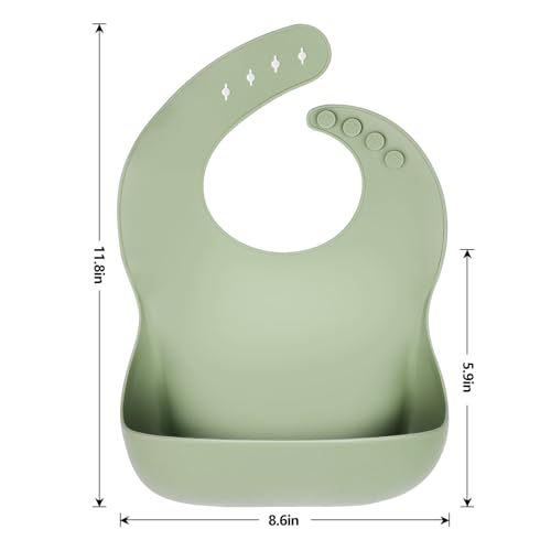 Eascrozn Silicone Baby Bibs for Boys Girls, 3 Pack Soft Adjustable Silicone Bibs for Babies Toddlers, BPA Free, Waterproof Bibs for Baby Eating Essentials Baby Gifts - Image 2