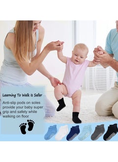 Generic 6 Pairs Baby Socks With Grippers, Non Slip Grip Baby Socks  - Image 3