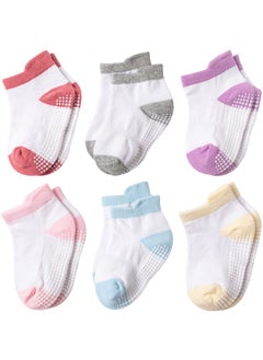 Generic 6 Pairs Baby Socks With Grippers, Non Slip Grip Baby Socks  - Image 1