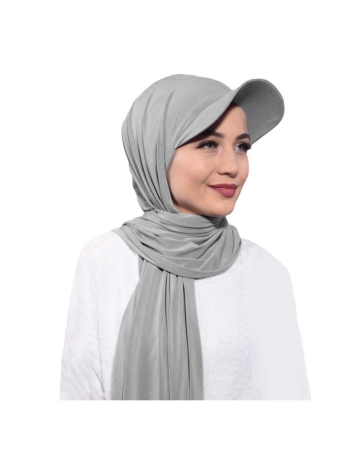 Hijab with Hat for Women Adjustable Soft Long Under Scarf Baseball Caps Muslim Head Wraps  - Image 1