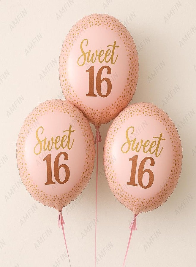 AMFIN® (Pack of 7) Sweet 16 Birthday Decoration Girls 16th Birthday Decoration 16th Birthday Balloons Foil Party Supplies - Image 5