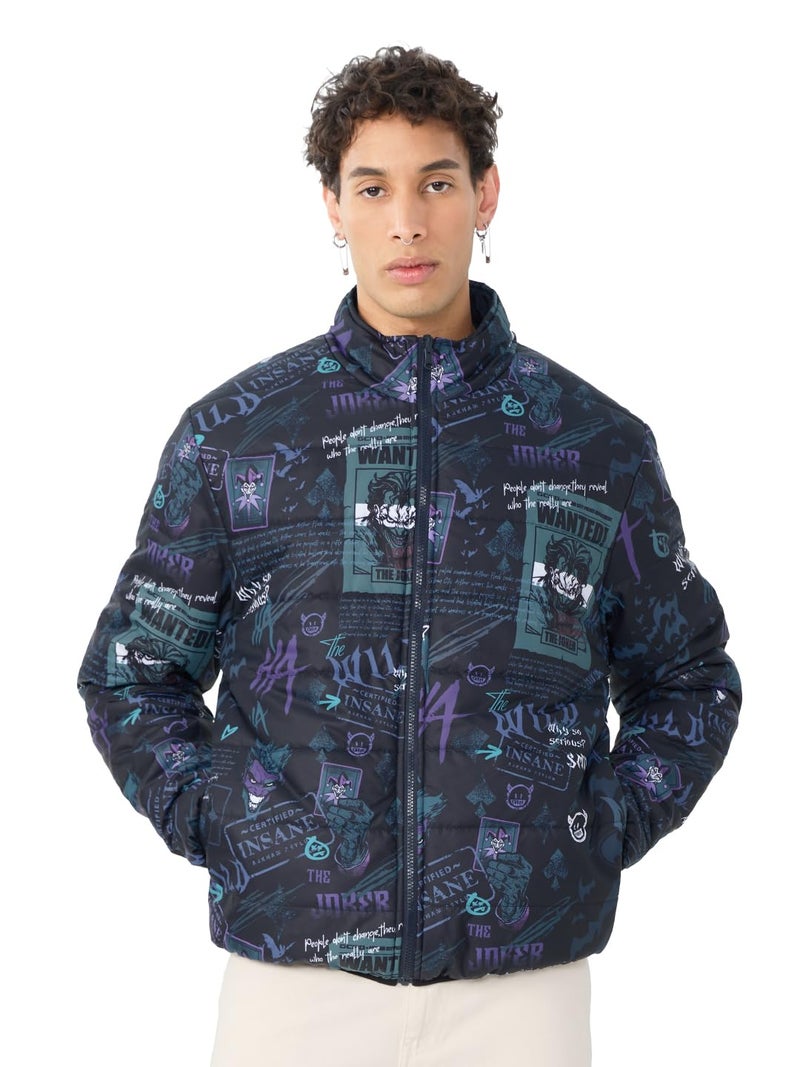 The Souled Store Official Joker : Insane Men and Boys Long Sleeve Polyester Reversible Puffer Jackets - Image 1