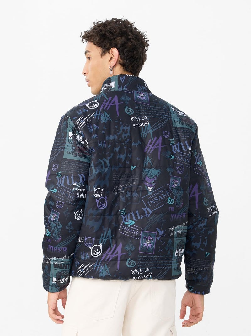 The Souled Store Official Joker : Insane Men and Boys Long Sleeve Polyester Reversible Puffer Jackets - Image 4