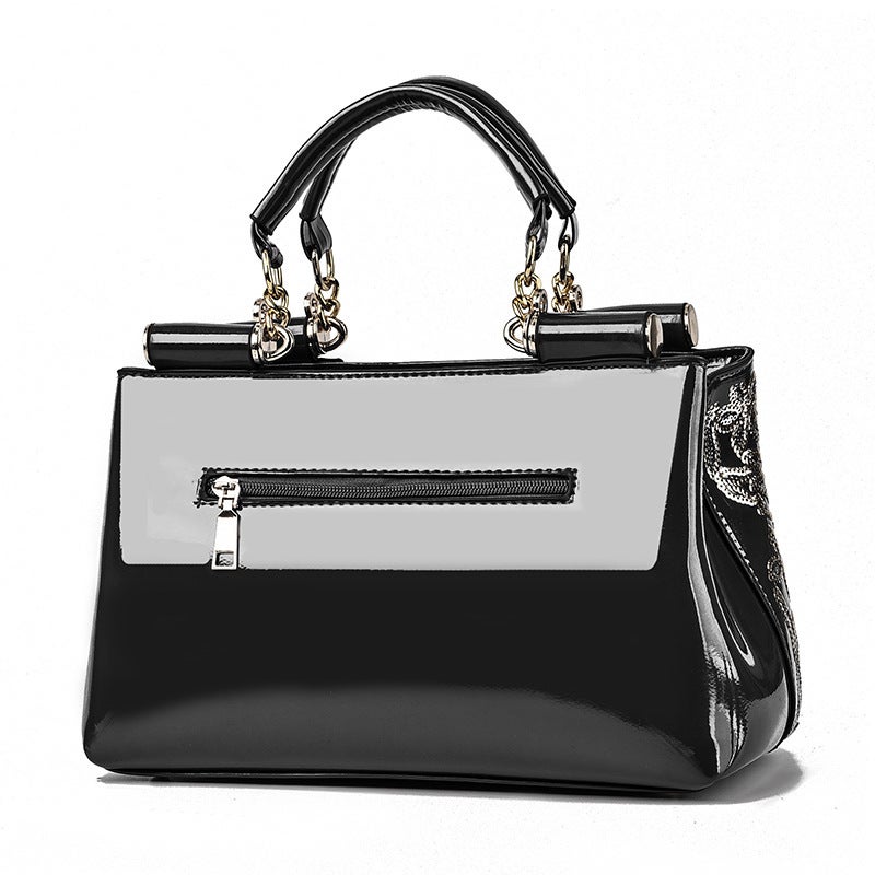 Middle-Aged Women'S Bag New Style Single-Shoulder Portable Crossbody Women'S Bag Fashion Trendy All-Match Patent Leather Women'S Bag - Image 3
