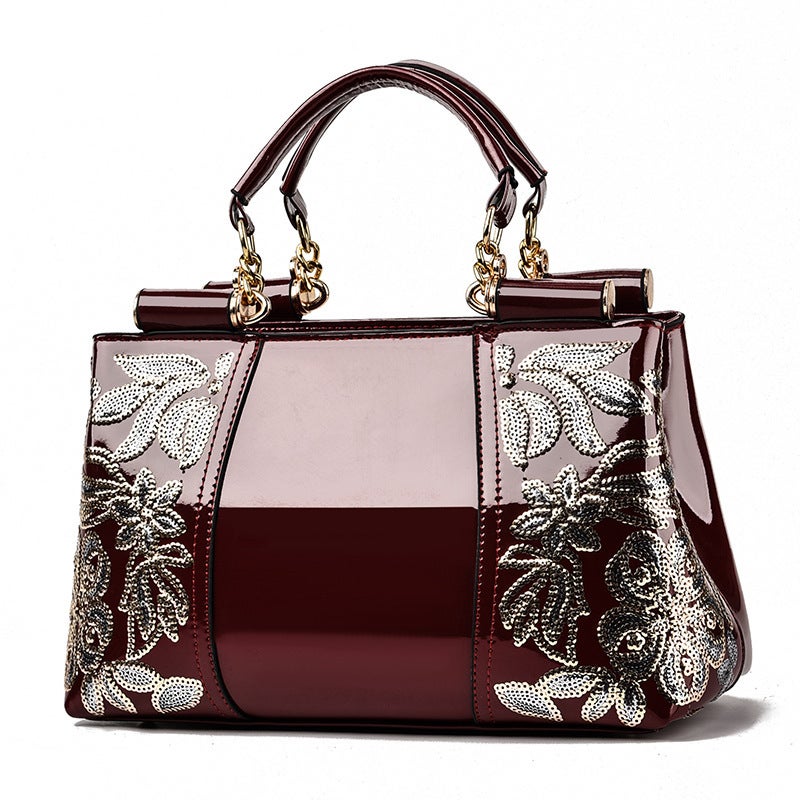 Middle-Aged Women'S Bag New Style Single-Shoulder Portable Crossbody Women'S Bag Fashion Trendy All-Match Patent Leather Women'S Bag - Image 2