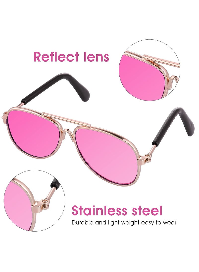 Green Tiger Cat Sunglasses- Pet Puppy UV Protection Sunglasses Dolls Sun Glasses, Small Dog Cosplay Photo Props Cute Sunglasses (4Pcs Sunglasses) - Image 3