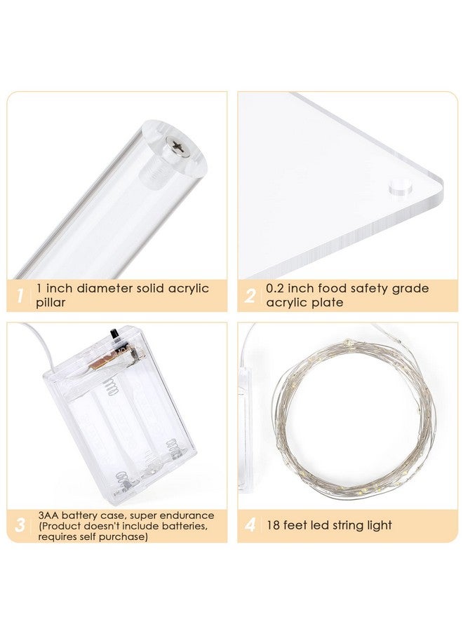 Suneerplay 4 Tier Cupcake Stand with LED String Light, Acrylic Cupcake Display Stand, Square Cupcake Tower Holder, Cup Cake Stand for Birthday, Wedding, Baby Shower, Party - Image 3