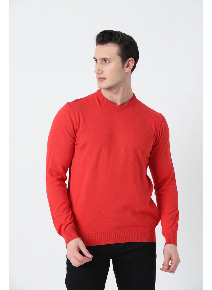 Men's Crew Neck Basic Knitwear Sweater Red - pzsku/ZFD14B2CE0639D56F312DZ/45/_/1740652083/2db8dc7f-a1bf-4d03-b48a-b6bfe543bdef