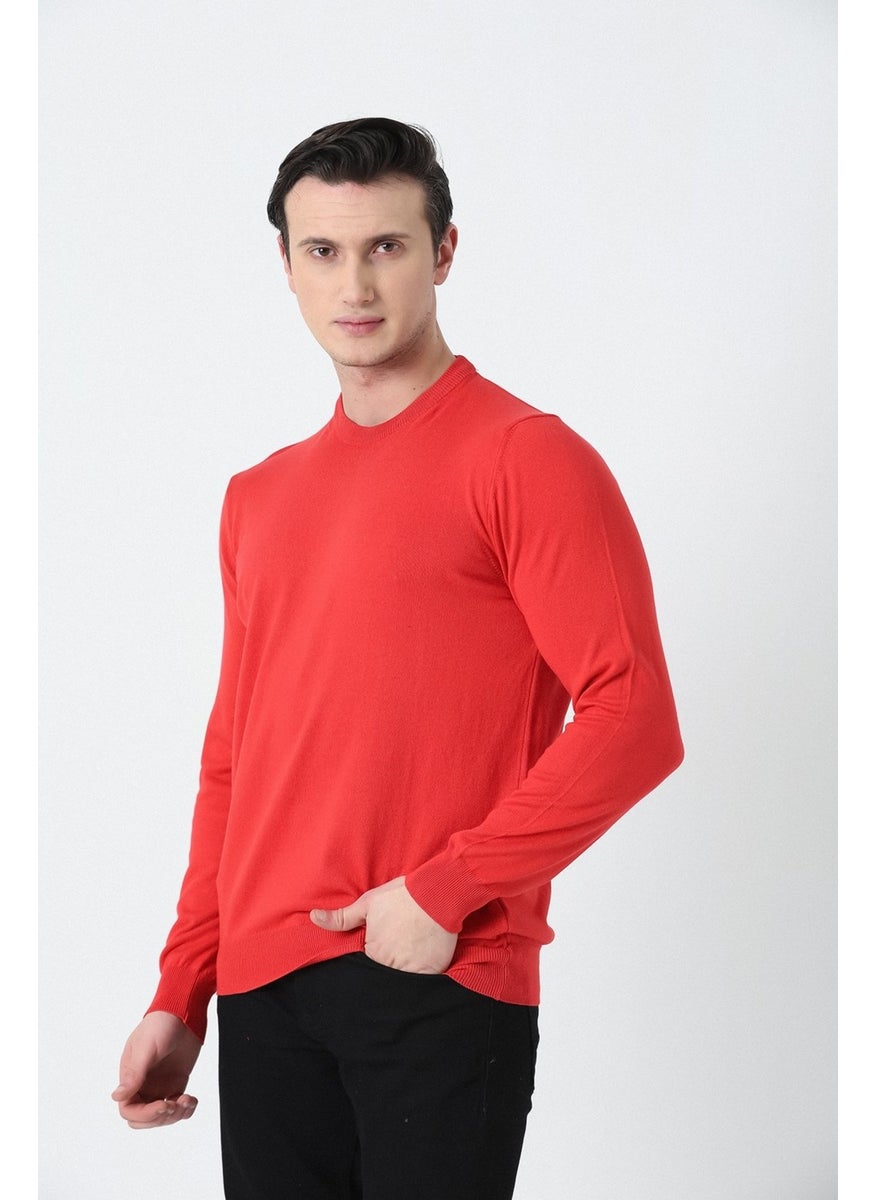 Men's Crew Neck Basic Knitwear Sweater Red - pzsku/ZFD14B2CE0639D56F312DZ/45/_/1740652085/7aca95c2-d8a4-484f-8f79-f7add382623f