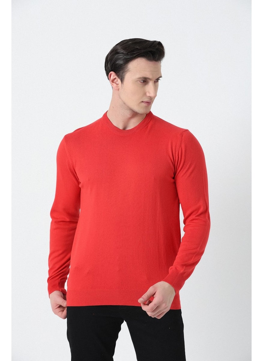 Men's Crew Neck Basic Knitwear Sweater Red - pzsku/ZFD14B2CE0639D56F312DZ/45/_/1740652102/f7d9dd2c-408e-4ece-a82a-6aa3255ed138