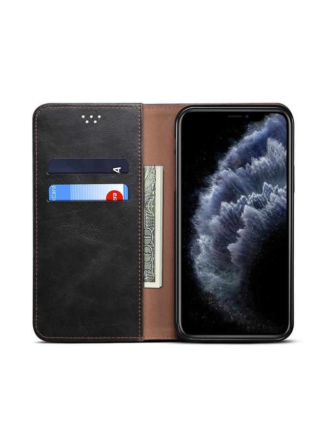 Zaboon Case For iPhone 11 Pro Max Simple Wax Crazy Horse Texture Horizontal Flip Leather Case with Card Slots & Wallet - Image 4