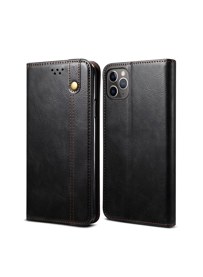 Zaboon Case For iPhone 11 Pro Max Simple Wax Crazy Horse Texture Horizontal Flip Leather Case with Card Slots & Wallet - Image 1